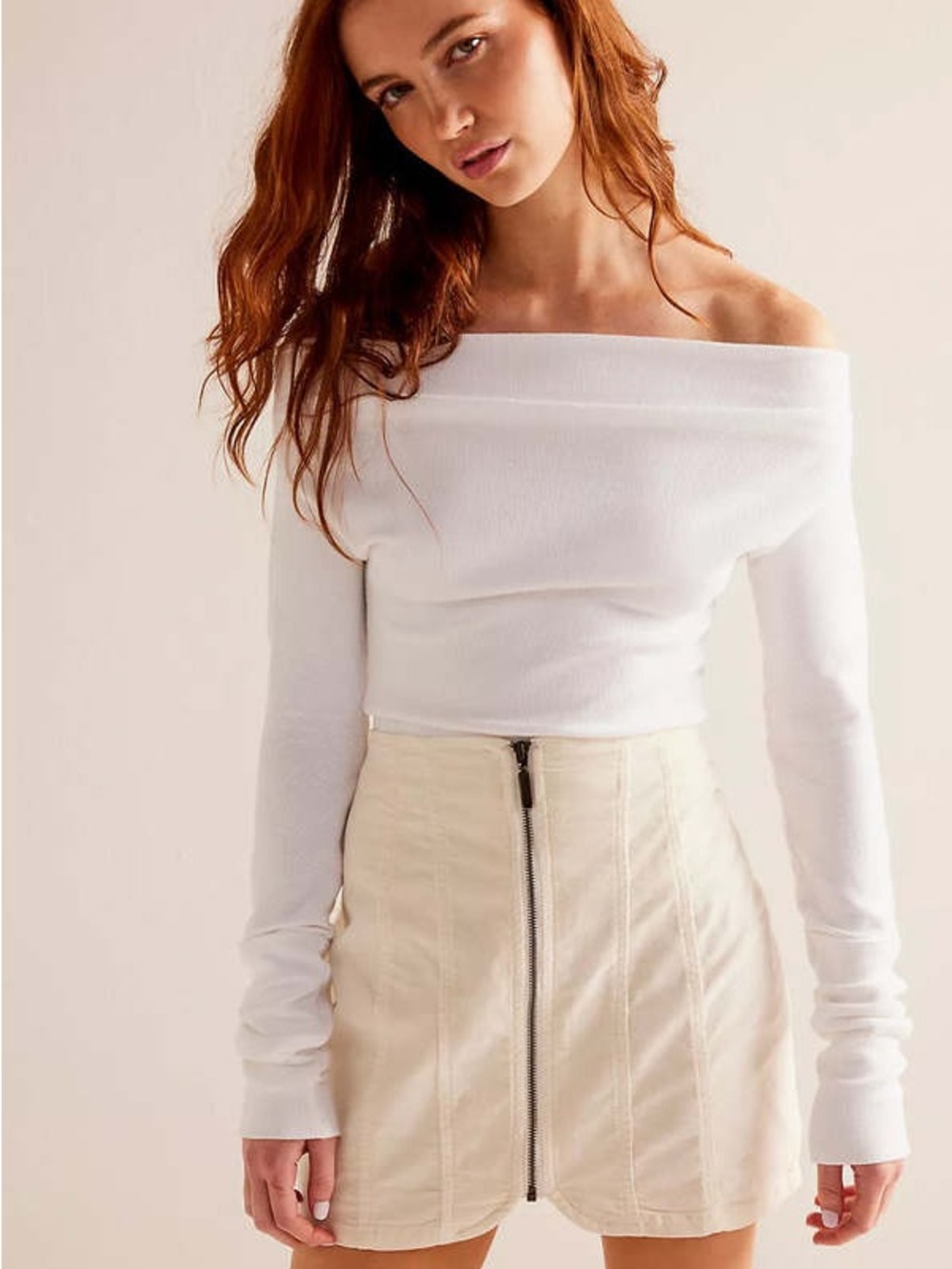 We The Free Layla Cord Mini Skirt - Cheesecake Size 8 NWT